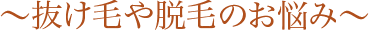 抜け毛や脱毛のお悩み
